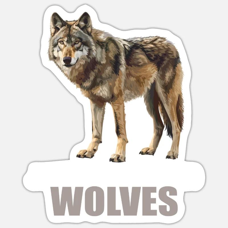 Wolves Wolf - Sticker size S (10 x 10 cm) - white matte