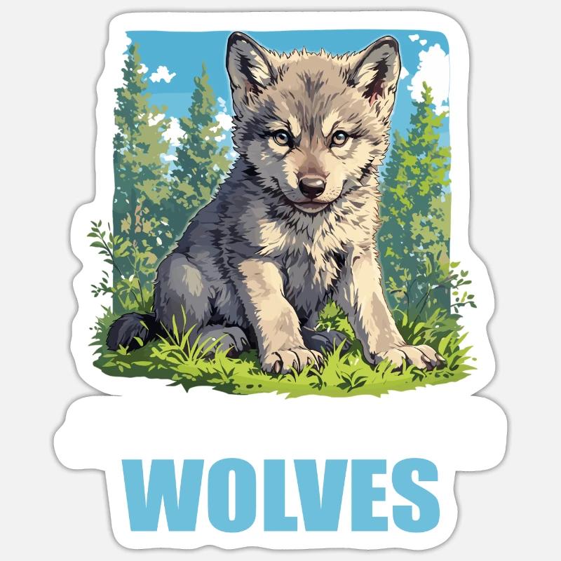 Loups Loup - Sticker taille S (10 x 10 cm) - blanc mat