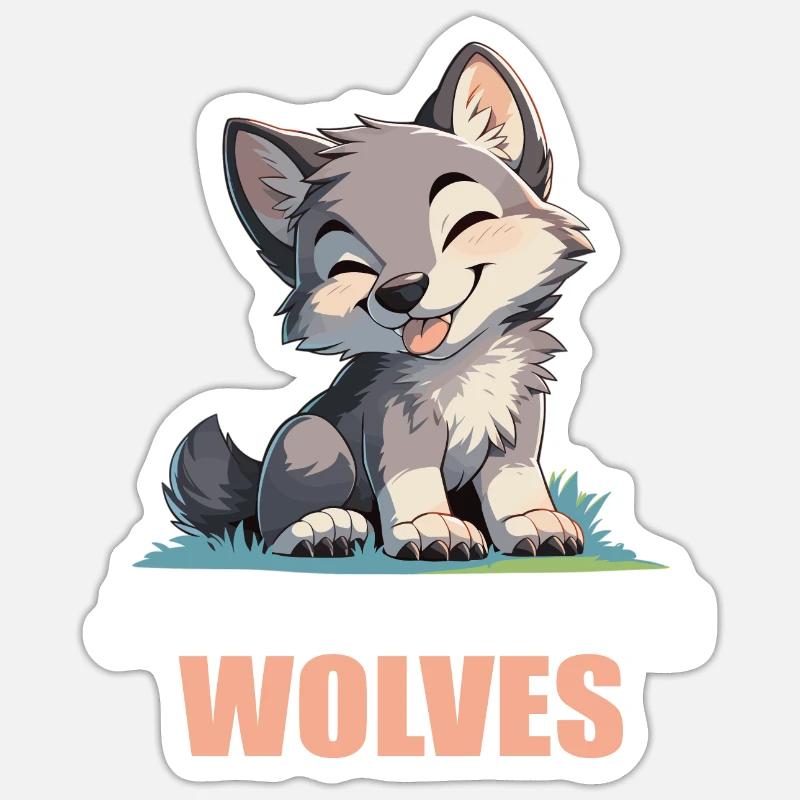 Wölfe Wolf - Sticker Größe S (10 x 10 cm) - Mattweiß