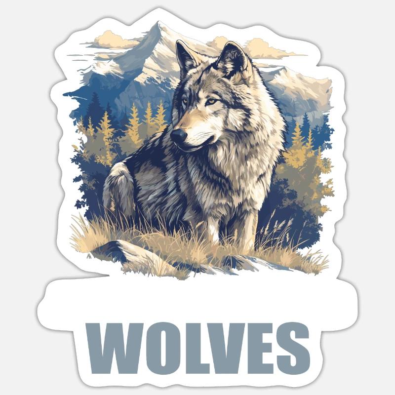 Loups Loup - Sticker taille S (10 x 10 cm) - blanc mat