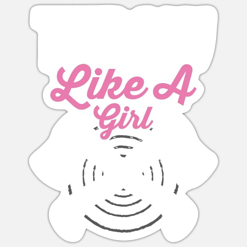 Axt werfendes Mädchen Beil-Werferin Wirf wie ein M Sticker Größe S (10 x 10 cm)