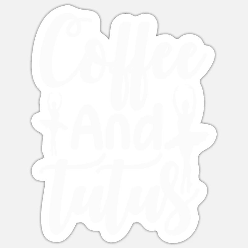 Danse Classique Danseuse Café et Tutus Sticker taille S (10 x 10 cm)