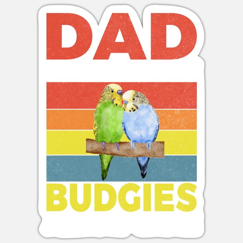 Budgie Gift - Sticker Größe S (10 x 10 cm) - Mattweiß