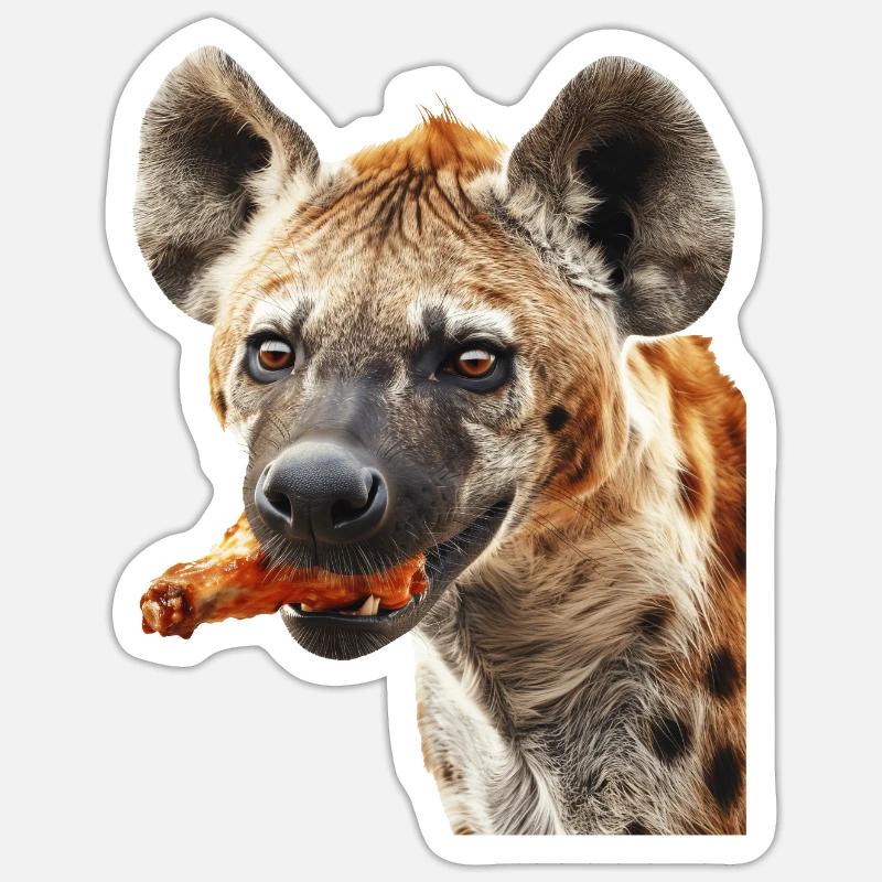 Hyäne - Sticker Größe S (10 x 10 cm) - Mattweiß