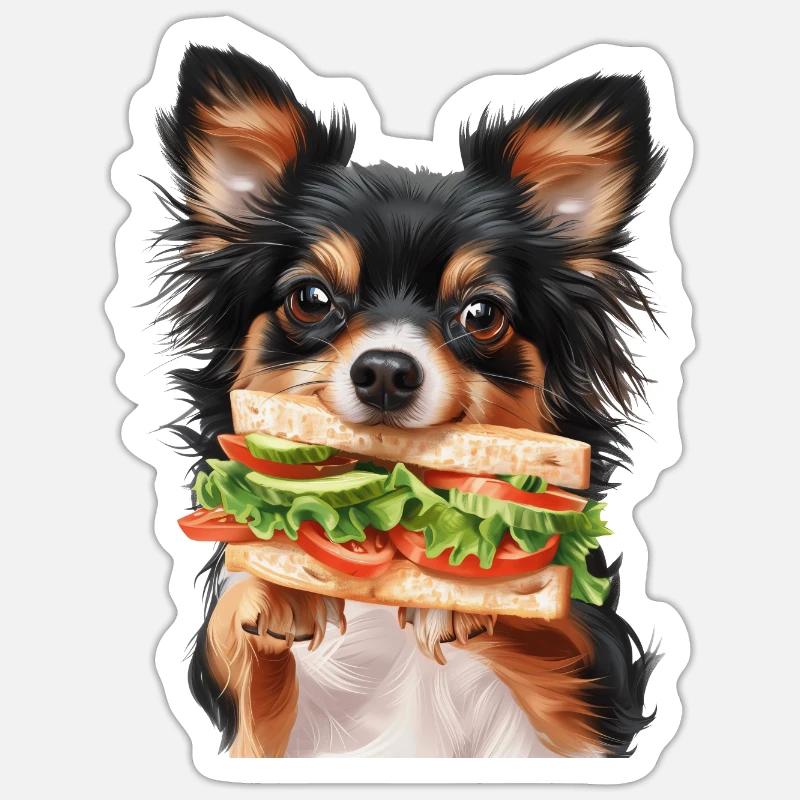 Chien - Sticker taille S (10 x 10 cm) - blanc mat