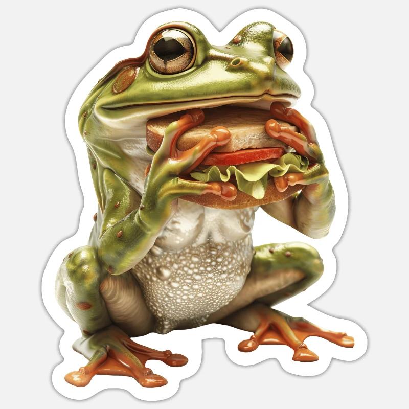 Frosch - Sticker Größe S (10 x 10 cm) - Mattweiß