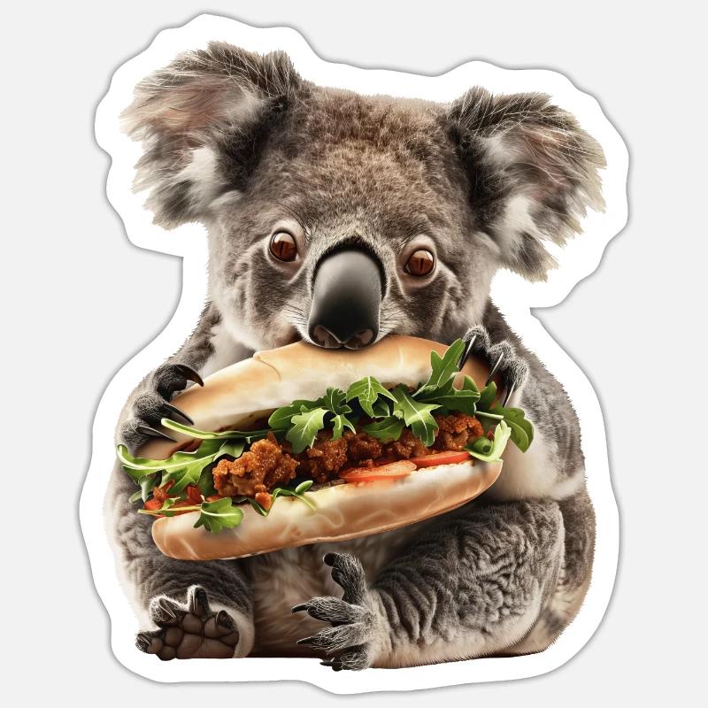 Koala - Sticker taille S (10 x 10 cm) - blanc mat