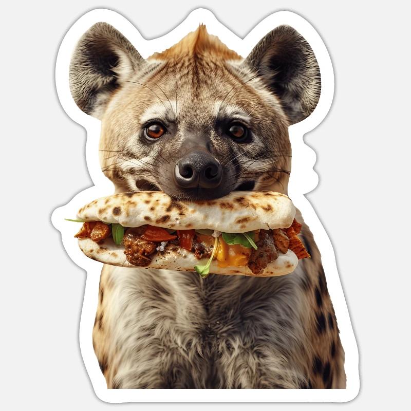 Hyäne - Sticker Größe S (10 x 10 cm) - Mattweiß