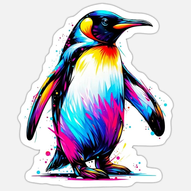 Pingouin - Sticker taille S (10 x 10 cm) - blanc mat