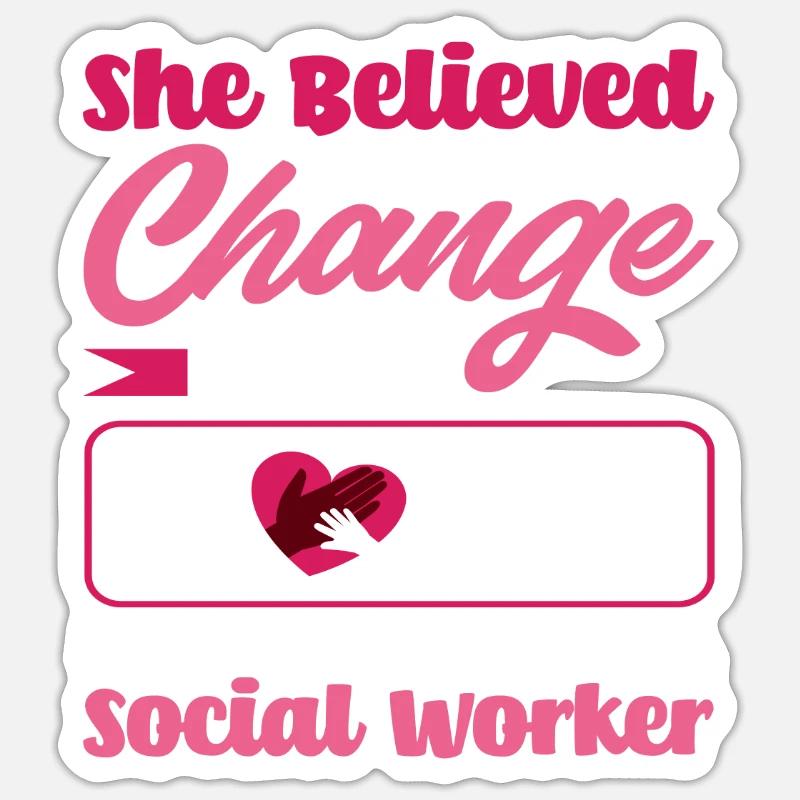 Sie Glaubte Sie Sollte Die Welt Verändern - Sticker Größe S (10 x 10 cm) - Mattweiß