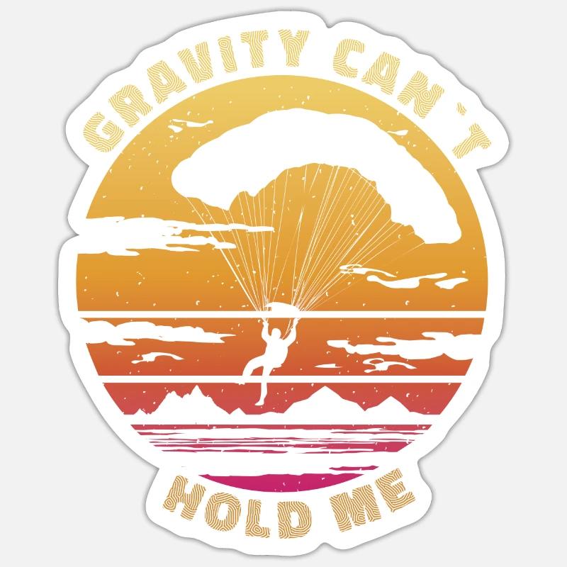 Gravity Can't Hold Me – Paragliding Design - Sticker Größe S (10 x 10 cm) - Mattweiß