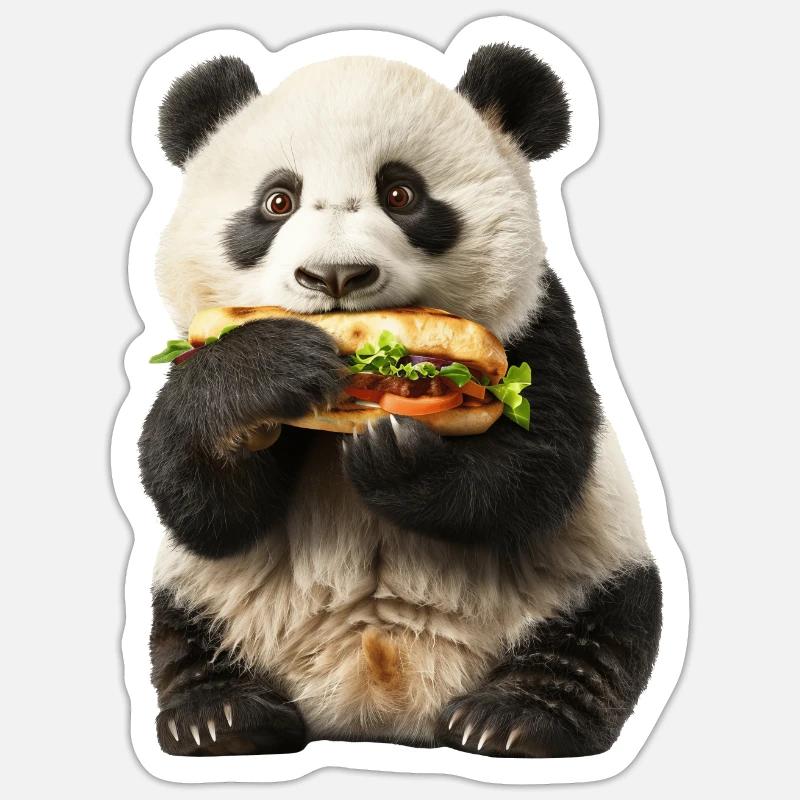Panda - Sticker taille S (10 x 10 cm) - blanc mat