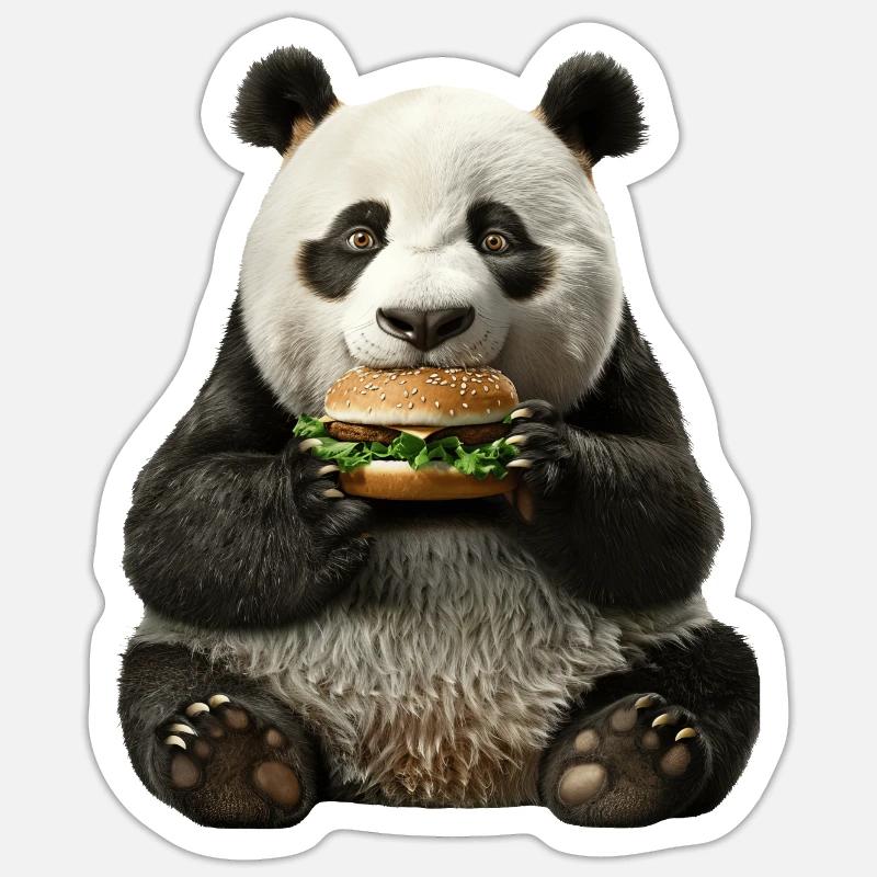 Panda - Sticker taille S (10 x 10 cm) - blanc mat