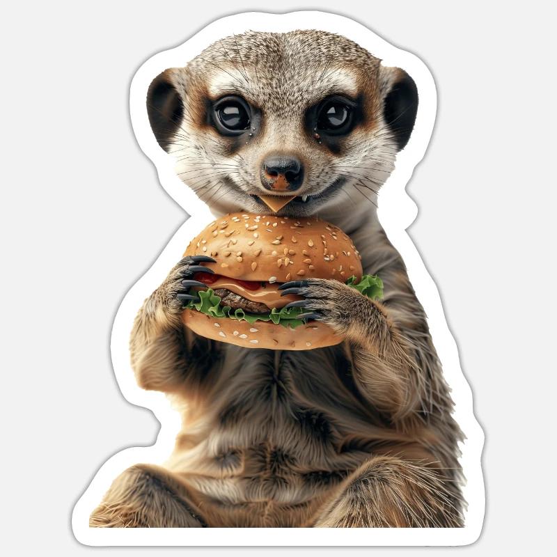 Suricate - Sticker taille S (10 x 10 cm) - blanc mat