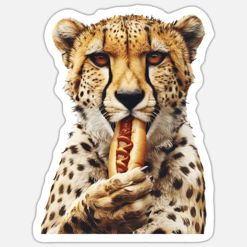 Gepard - Sticker Größe S (10 x 10 cm) - Mattweiß