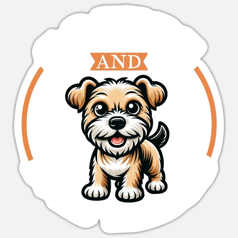 Kaffee und Lucas Terrier - Sticker Größe S (10 x 10 cm) - Mattweiß