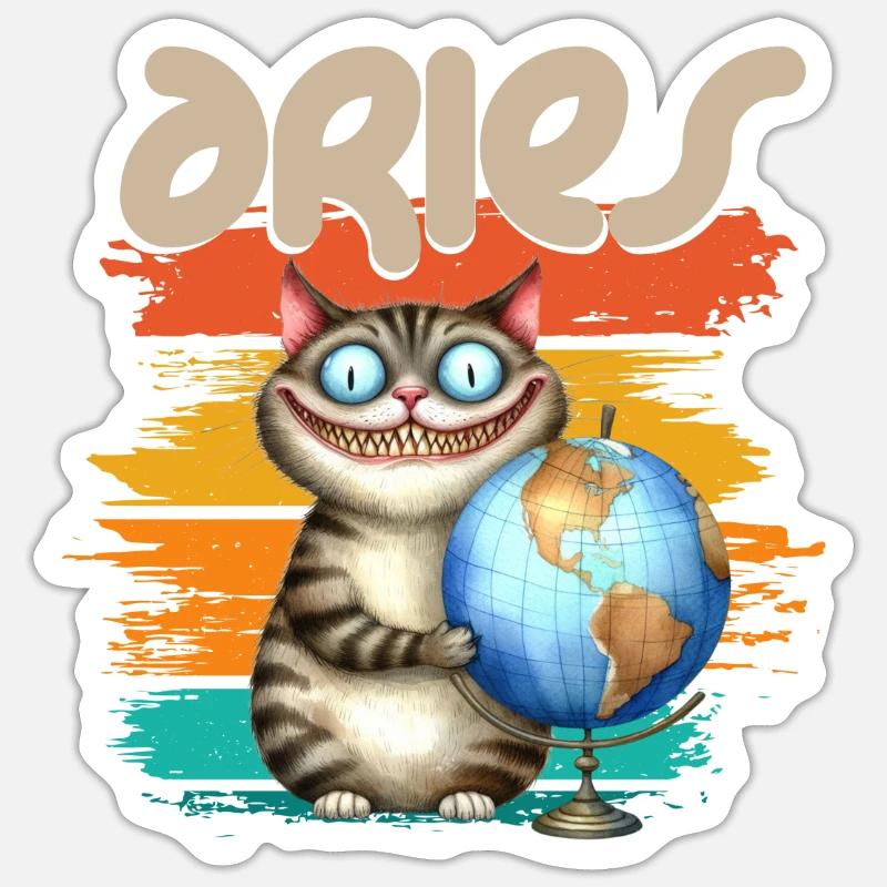 Zodiac - Sternzeichen - Aries - Widder - Sticker size S (10 x 10 cm) - white matte