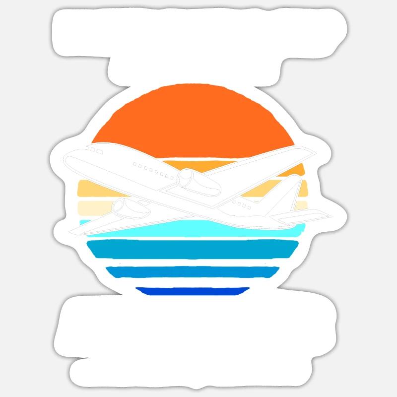Pilot Flugzeug - Sticker Größe S (10 x 10 cm) - Mattweiß