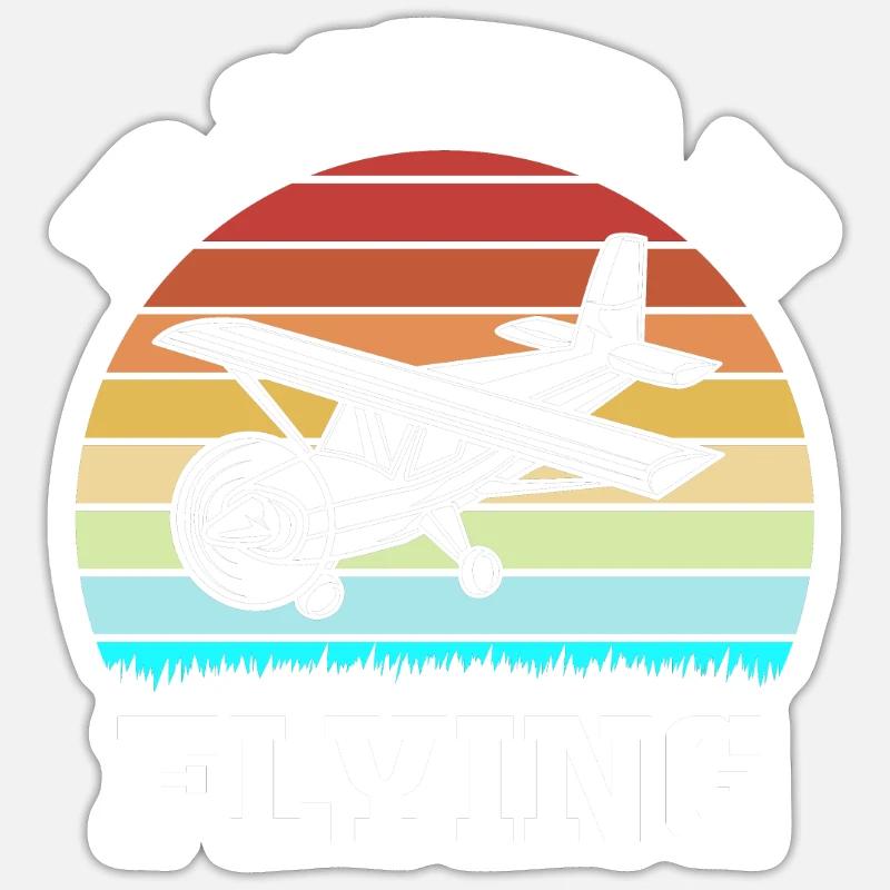 Pilot Flugzeug - Sticker Größe S (10 x 10 cm) - Mattweiß