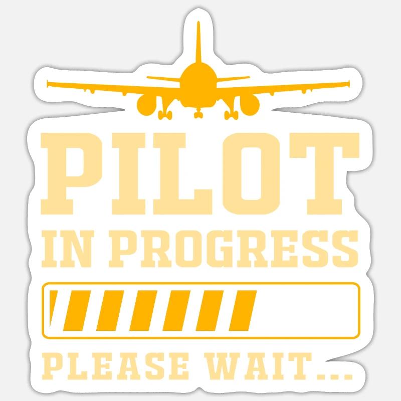 Pilot Flugzeug Sticker Größe S (10 x 10 cm)