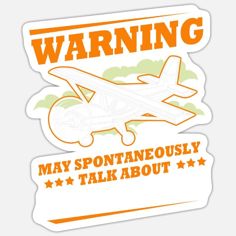 Pilot Airplane - Sticker size S (10 x 10 cm) - white matte