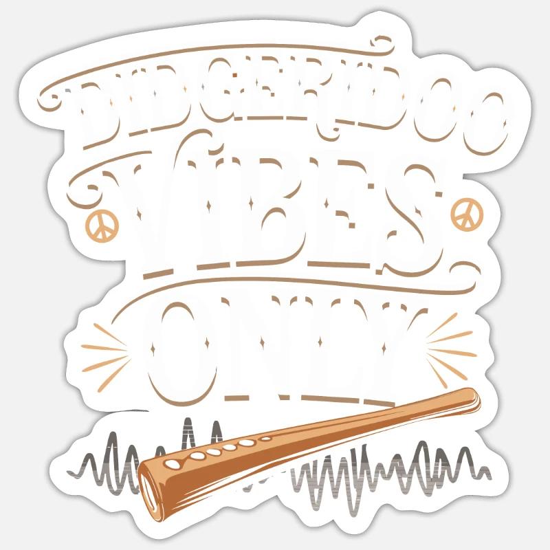Didgeridoo Player Embracing Aboriginal Instrument Sticker Größe S (10 x 10 cm)