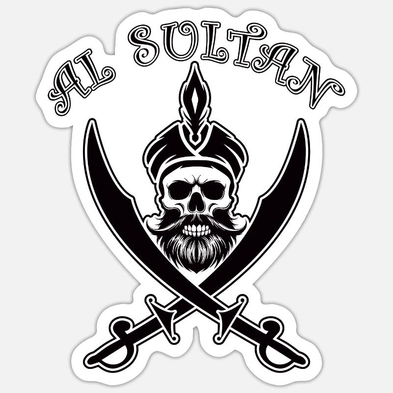 Al Sultan T-shirt - Sticker taille S (10 x 10 cm) - blanc mat
