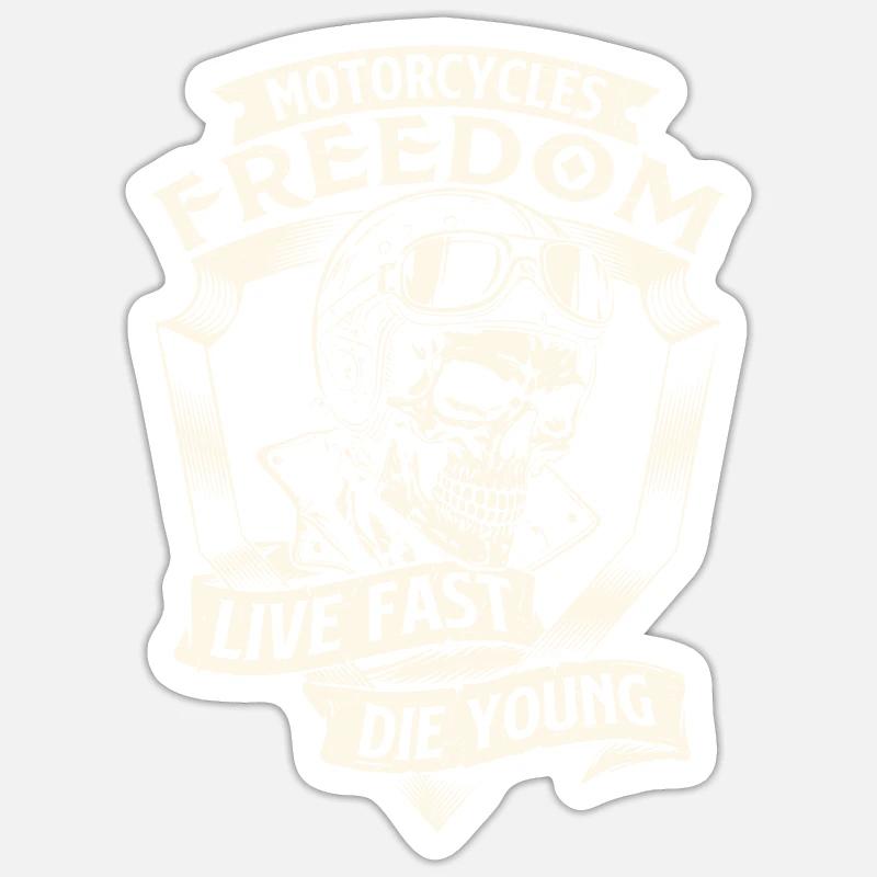 Motorcycles Freedom Biker - Sticker size S (10 x 10 cm) - white matte