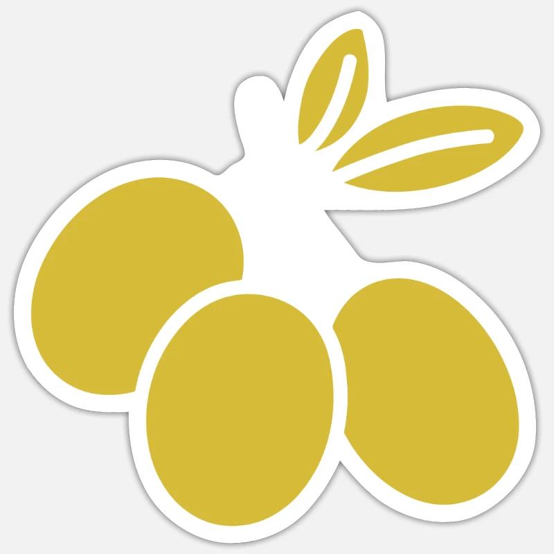 Olive - Sticker Größe S (10 x 10 cm) - Mattweiß