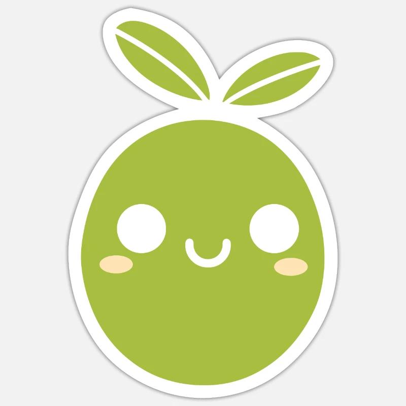 Olive - Sticker taille S (10 x 10 cm) - blanc mat