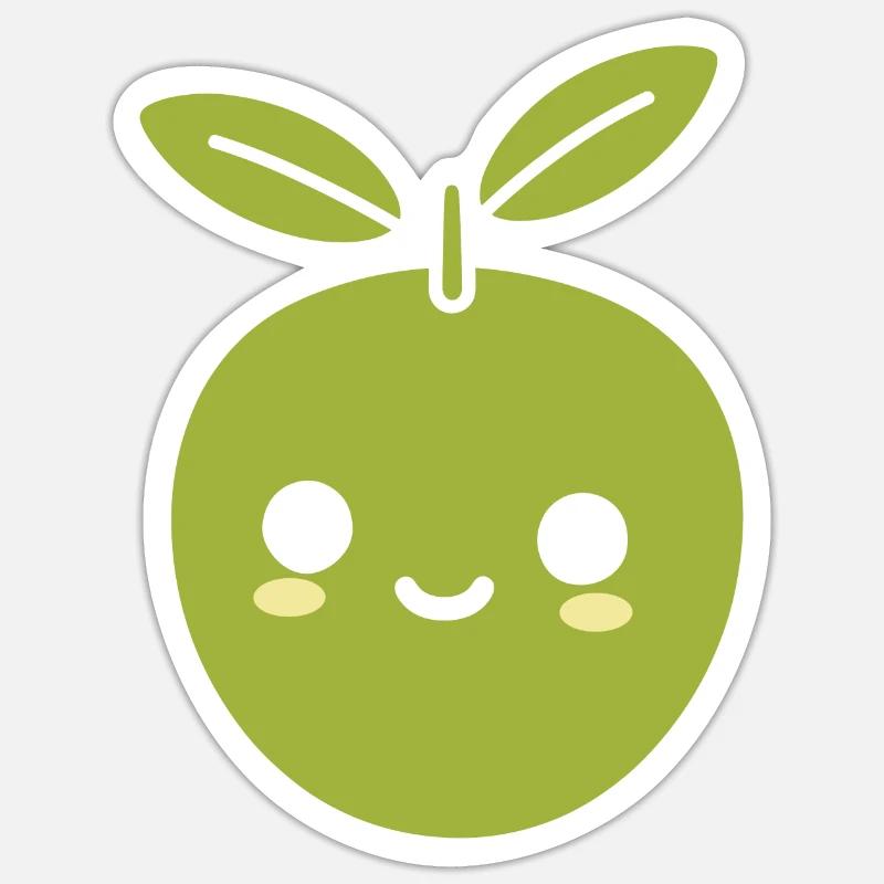 Olive - Sticker Größe S (10 x 10 cm) - Mattweiß