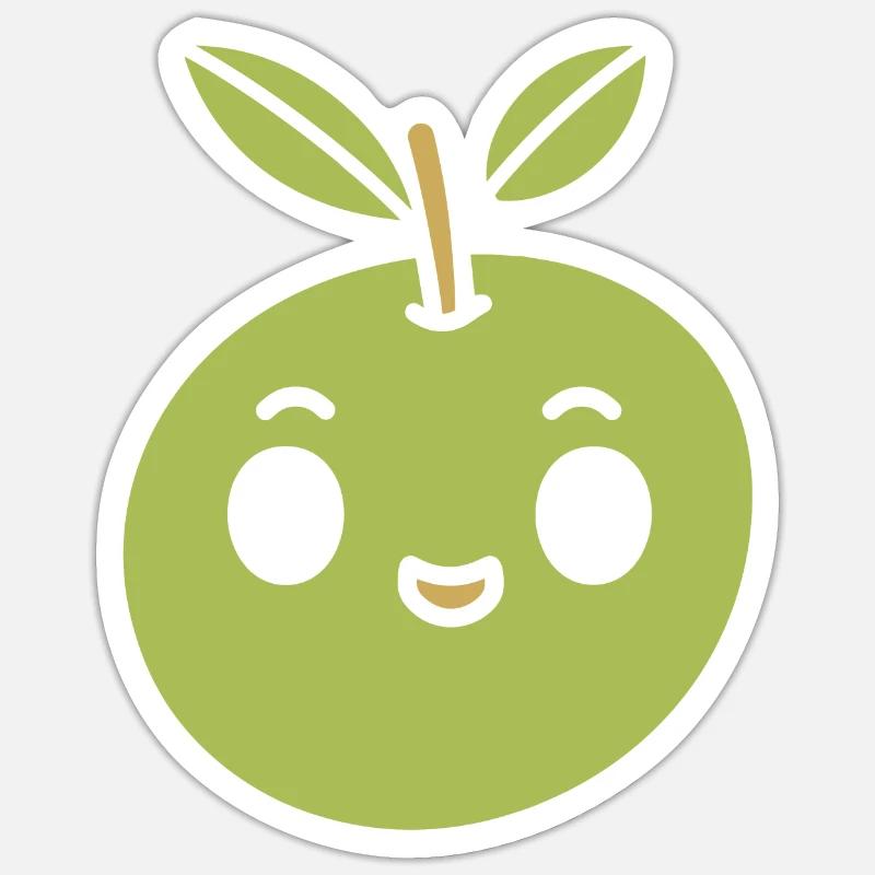 Olive - Sticker taille S (10 x 10 cm) - blanc mat