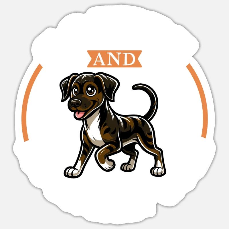 Coffee and Mountain Cur - Sticker size S (10 x 10 cm) - white matte