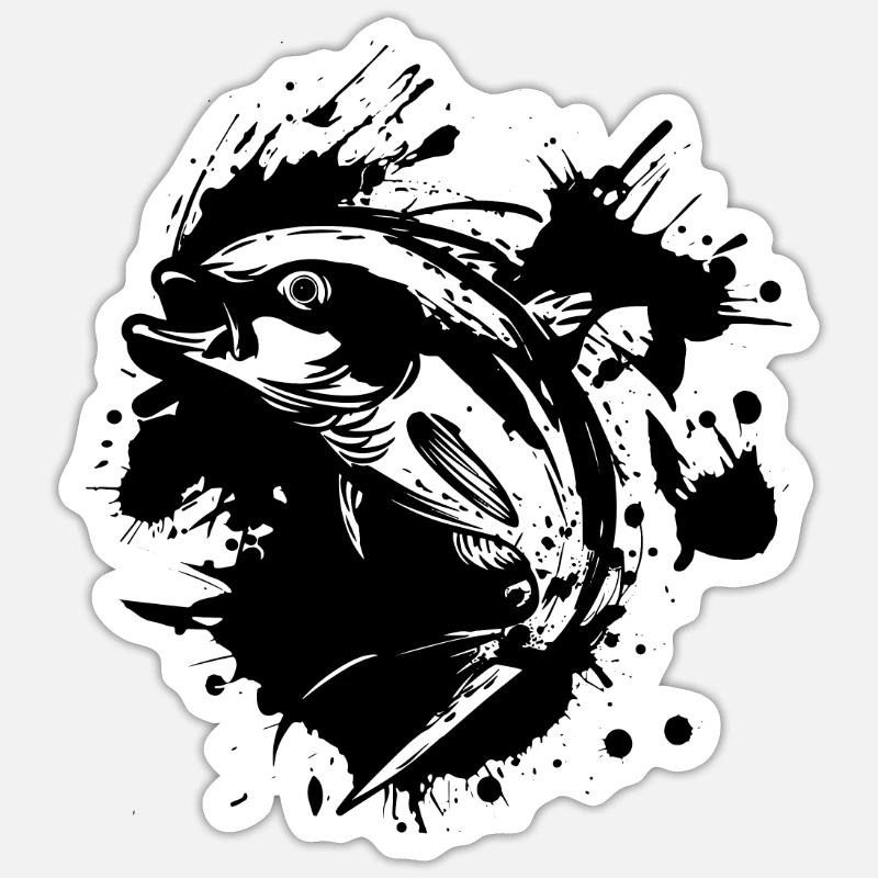 Fish - Sticker size S (10 x 10 cm) - white matte