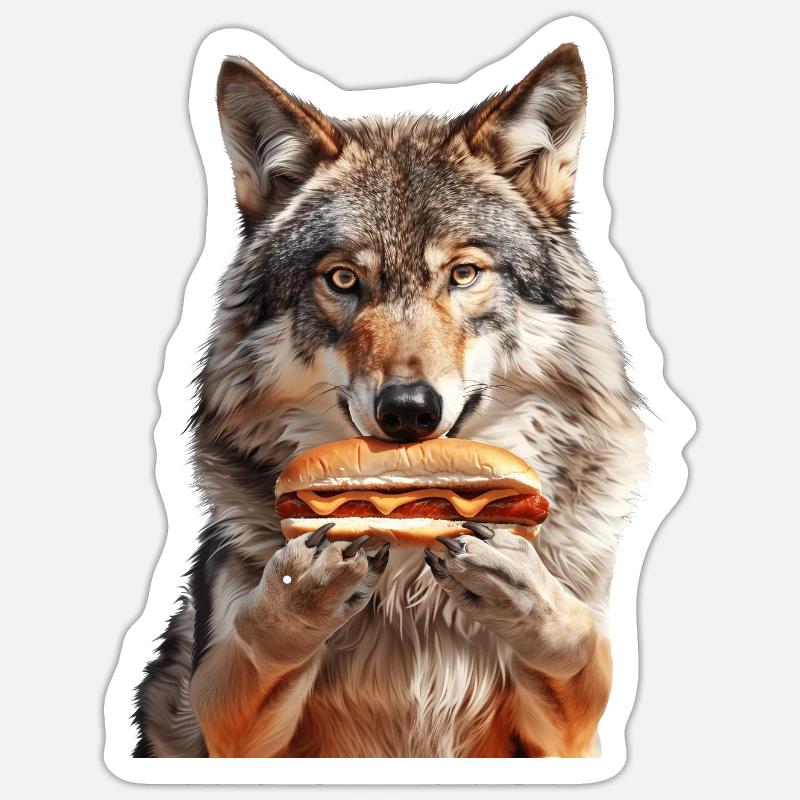 Wolf - Sticker Größe S (10 x 10 cm) - Mattweiß