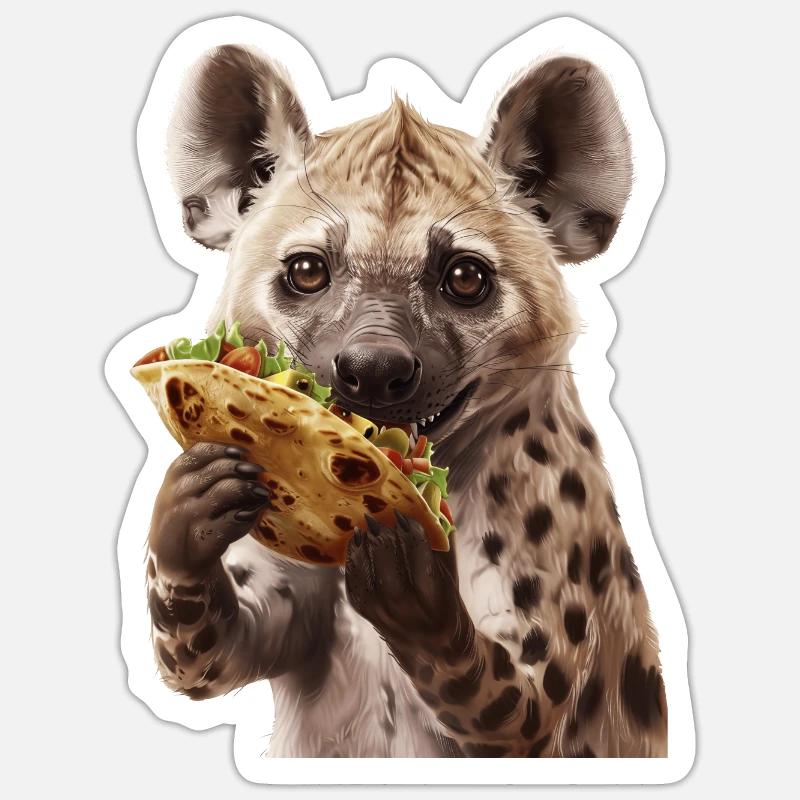 Hyäne - Sticker Größe S (10 x 10 cm) - Mattweiß