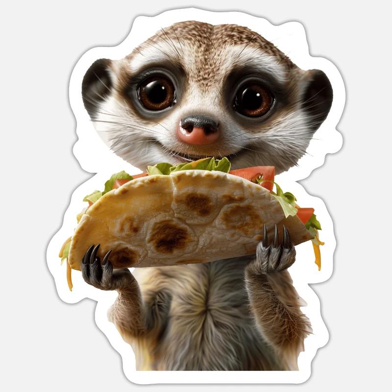 Suricate - Sticker taille S (10 x 10 cm) - blanc mat