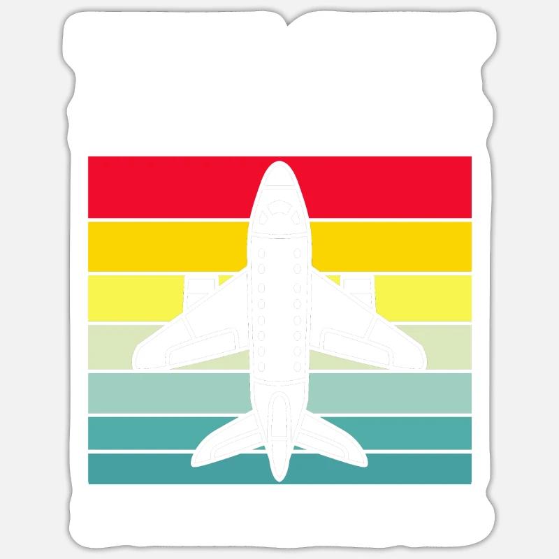 Pilot Flugzeug - Sticker Größe S (10 x 10 cm) - Mattweiß