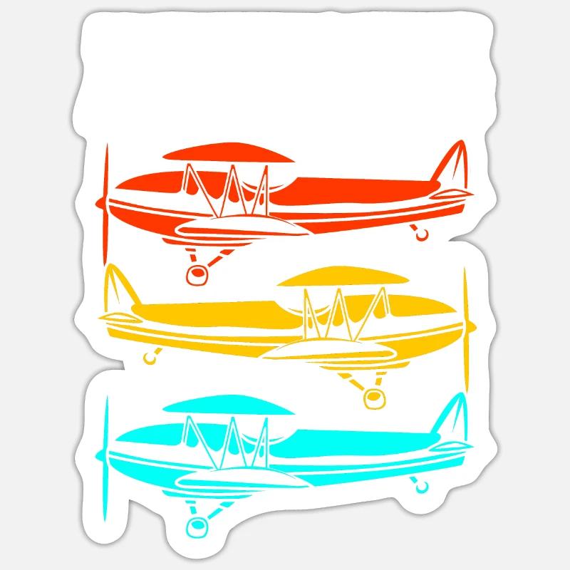 Pilot Flugzeug Sticker Größe S (10 x 10 cm)