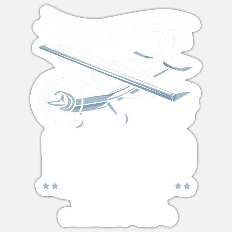 Pilot Airplane - Sticker size S (10 x 10 cm) - white matte