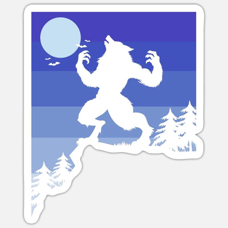 Werwolf - Sticker Größe S (10 x 10 cm) - Mattweiß