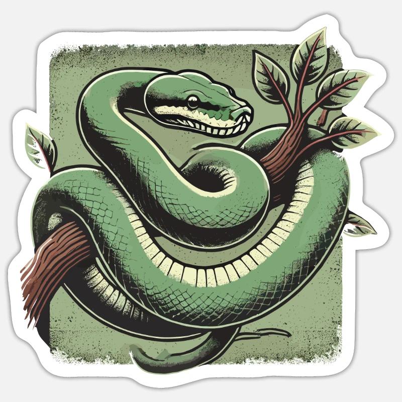 Snake - Sticker size S (10 x 10 cm) - white matte