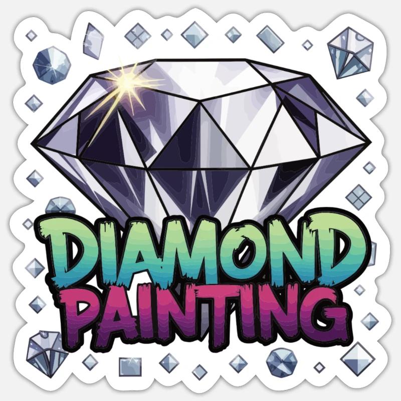 Diamond Painting Diamond Painter - Sticker size S (10 x 10 cm) - white matte