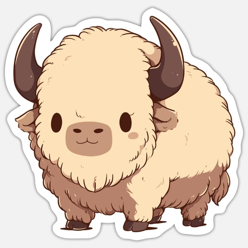 Bisons Bison - Sticker taille S (10 x 10 cm) - blanc mat