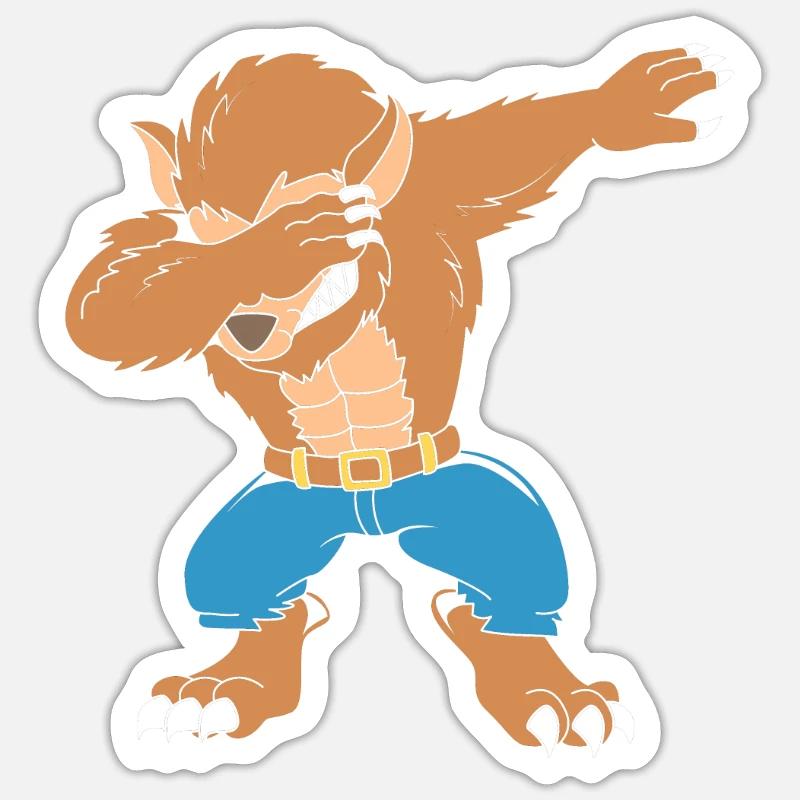 Werwolf - Sticker Größe S (10 x 10 cm) - Mattweiß