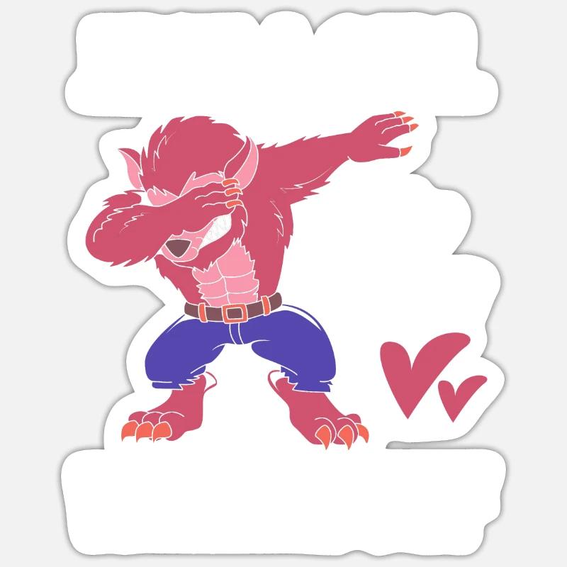 Werwolf - Sticker Größe S (10 x 10 cm) - Mattweiß