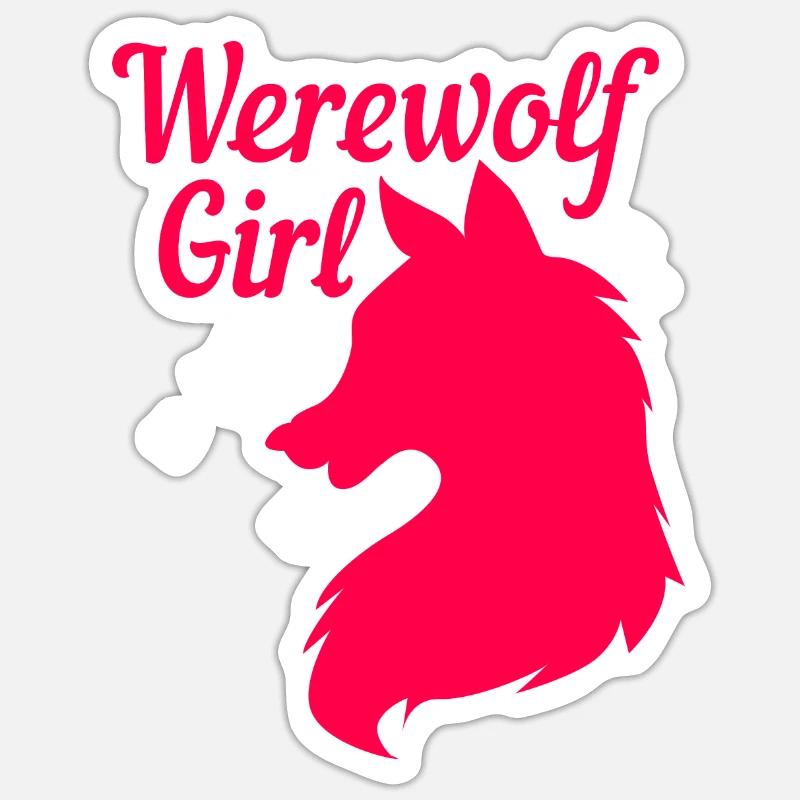Werwolf - Sticker Größe S (10 x 10 cm) - Mattweiß