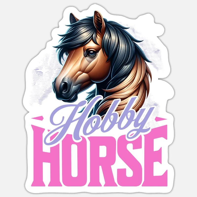 Cheval de loisir Steckenpferd - Sticker taille S (10 x 10 cm) - blanc mat