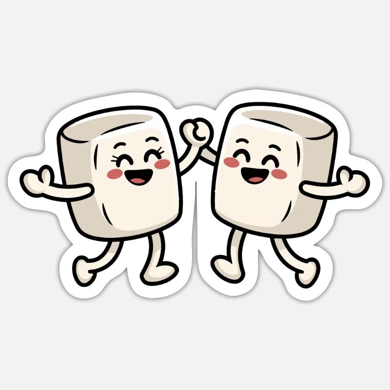 Dancing Marshmallow Sticker size S (10 x 10 cm)