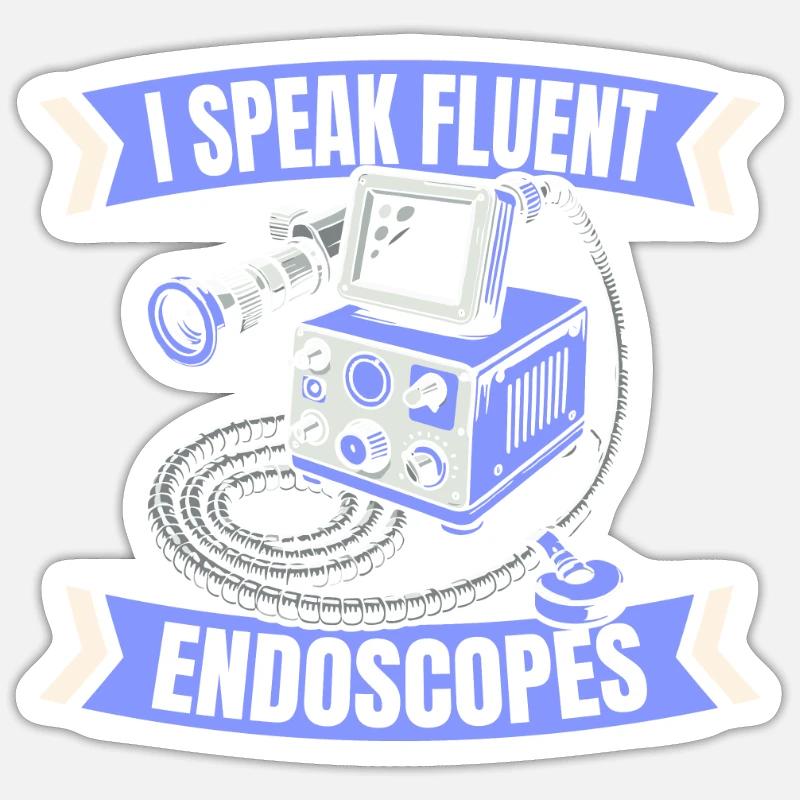 Technicien en endoscopie - Sticker taille S (10 x 10 cm) - blanc mat